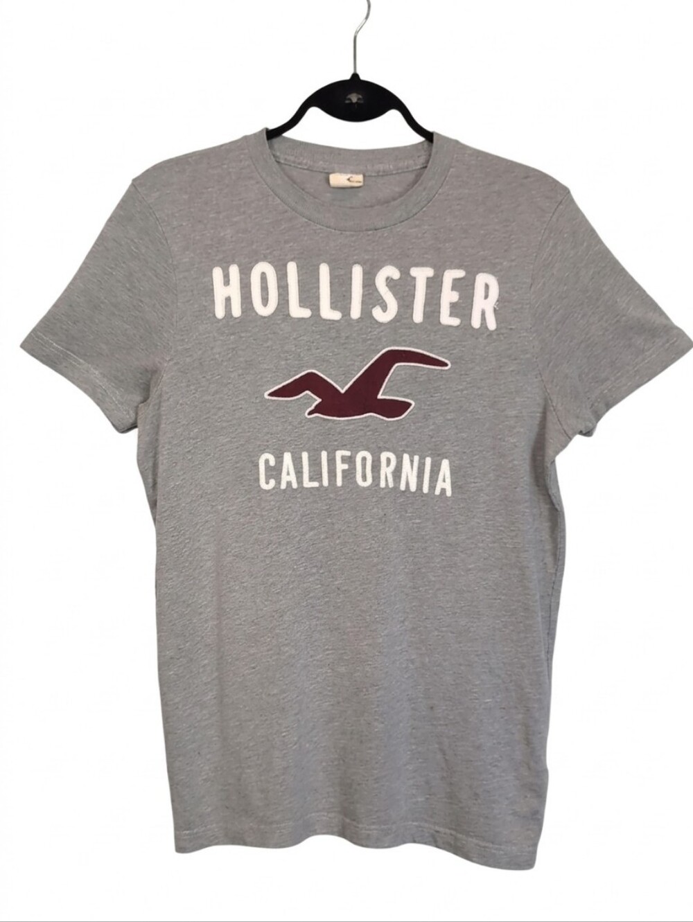 Hollister Grey Classic Applique Logo Graphic Tee Short Sleeve Mens Size Medium